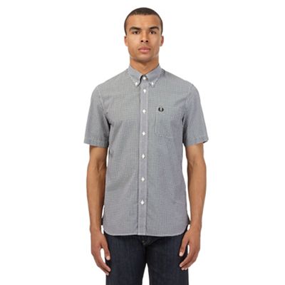 Fred Perry Black gingham checked print shirt